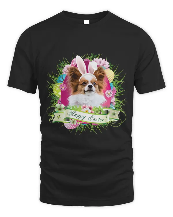 Bunny Papillon Dog Happy Easter Day Lover Egg Hunt Lovely T-Shirt