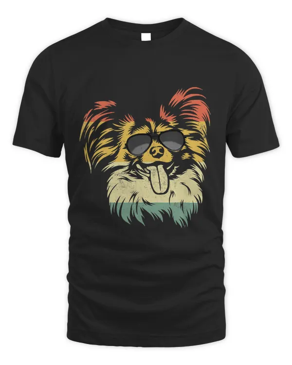 Cool Papillon Lover Dogs Retro Vintage T-Shirt
