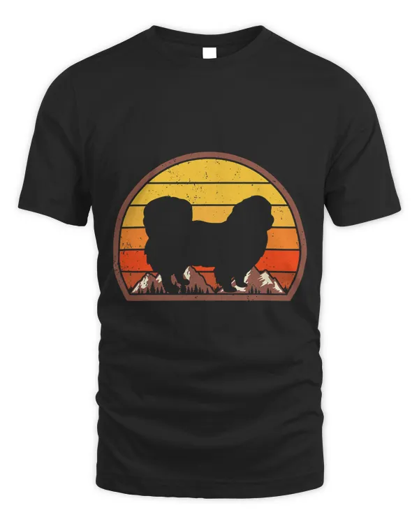 Pekingese Lover Sunset Silhouette Vintage Pekingese T-Shirt