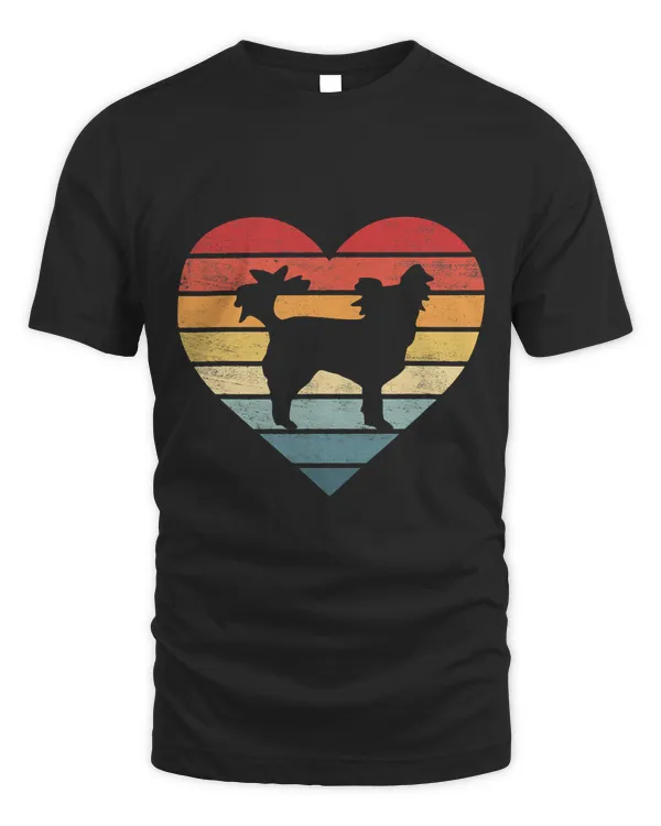 Papillon Lover Owner Gifts Retro Sunset Dog Silhouette Mom T-Shirt