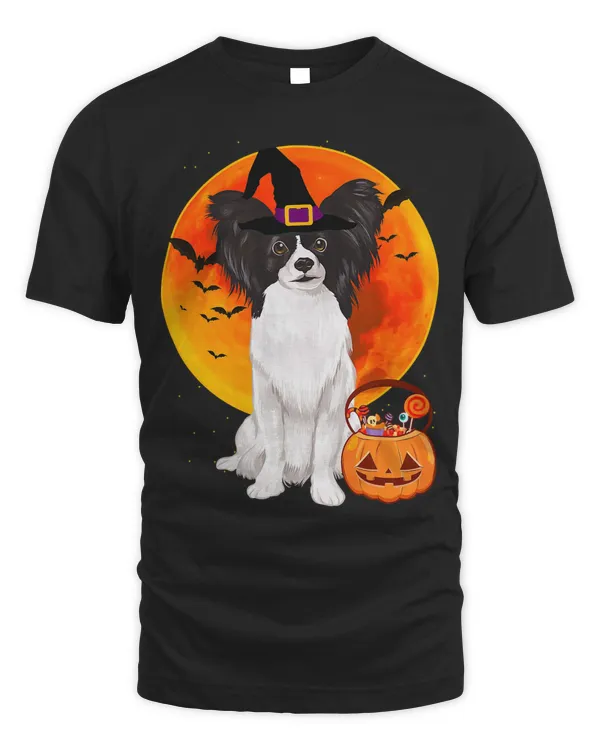 Dog Halloween Papillon Jack O Lantern Pumpkin T-Shirt