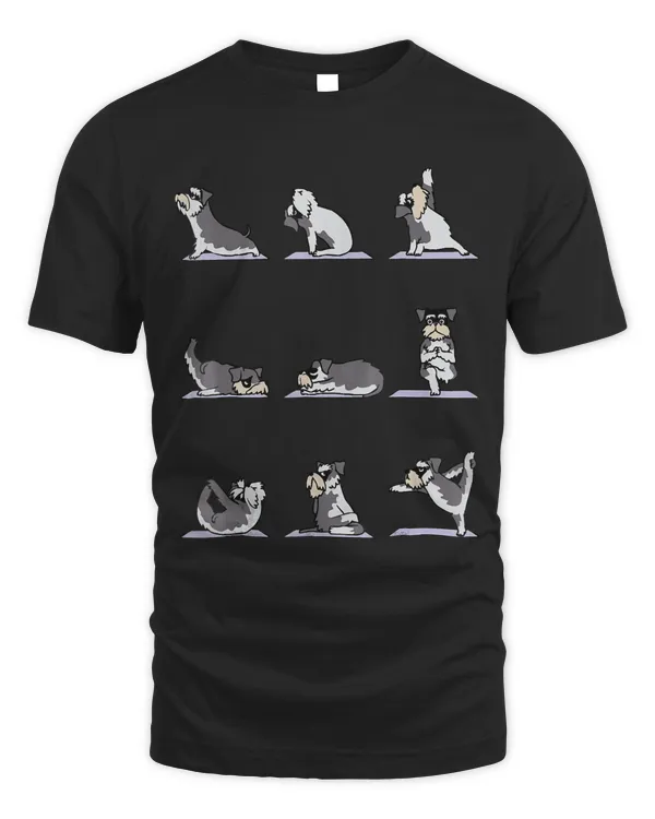 Miniature Schnauzer yoga Asana Pose Meditation Funny T-Shirt