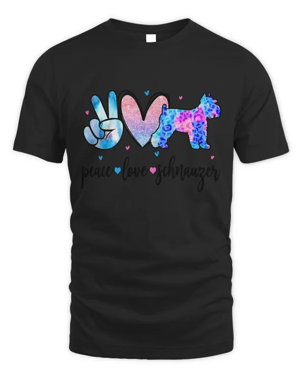 Peace Love Schnauzer Funny Dog Lover T-Shirt