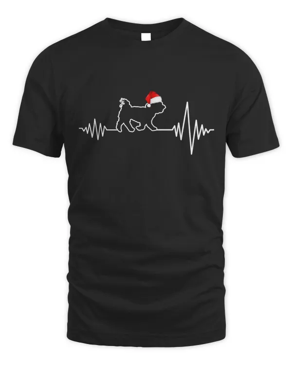 Maltese Heartbeat Santa Hat Christmas Pajamas For Family T-Shirt