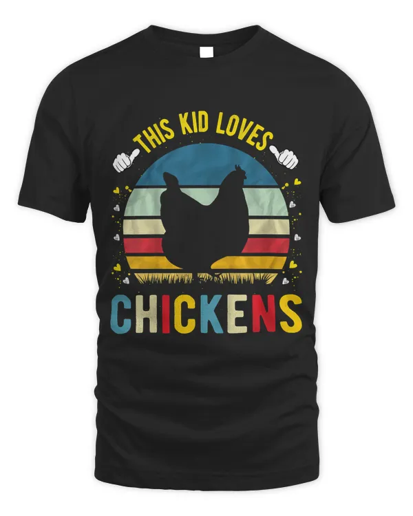 Kids This Kid Loves Chickens Boys and Girls Chicken Gift T-Shirt