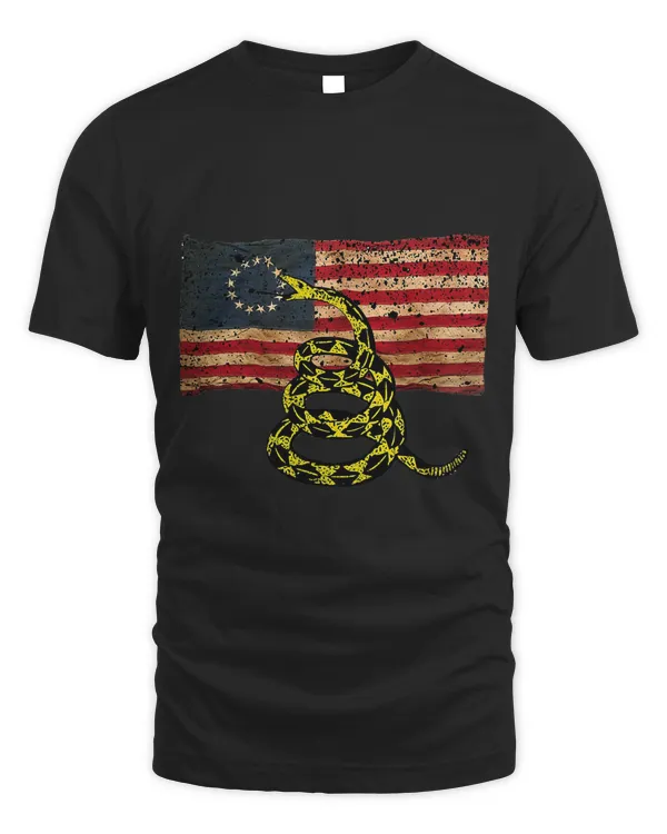 Gadsden Snake Flag Betsy Ross Flag US American Flag Gift T-Shirt