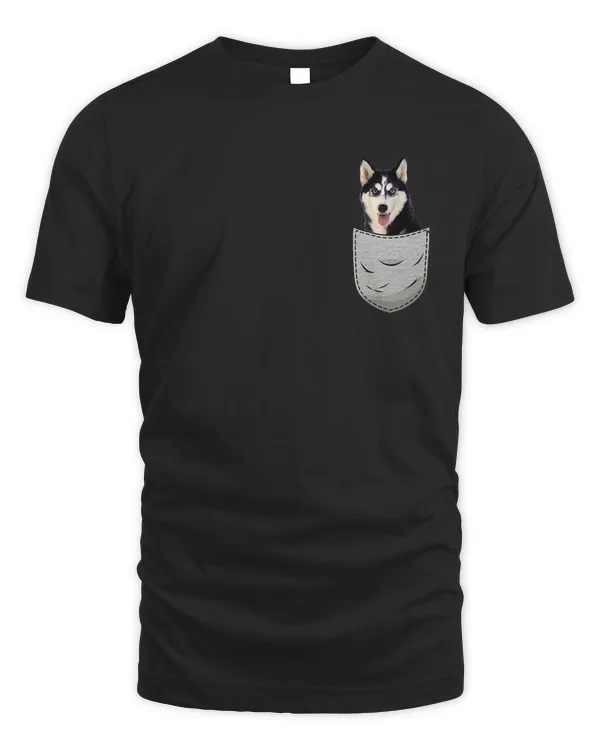 Cute Siberian Husky Sibe Chukcha for dog lovers pocket owner T-Shirt
