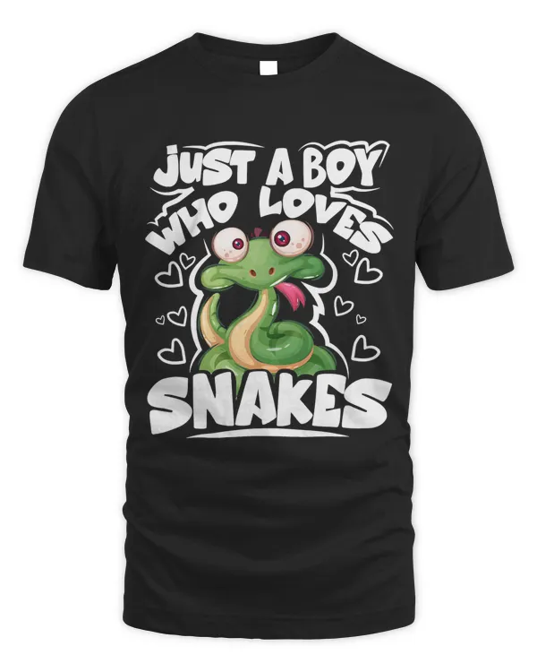 Just A Boy Who Loves Snakes Snake Lover Gift T-Shirt