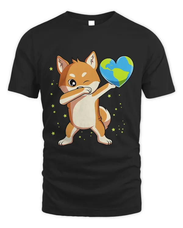 Dabbing Shiba Inu Dog Earth Day T-Shirt