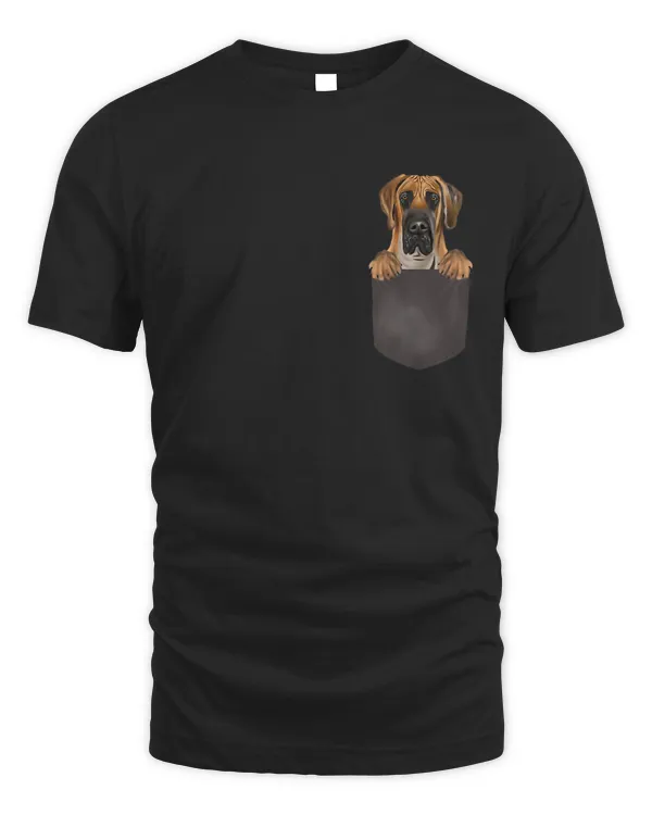 Dog In Pocket Funny Dog Lover Brown Great Dane T-Shirt