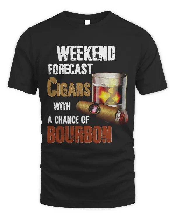 Bourbon Cigar Lover T-Shirt Cigars Smokers Whiskey Drinking