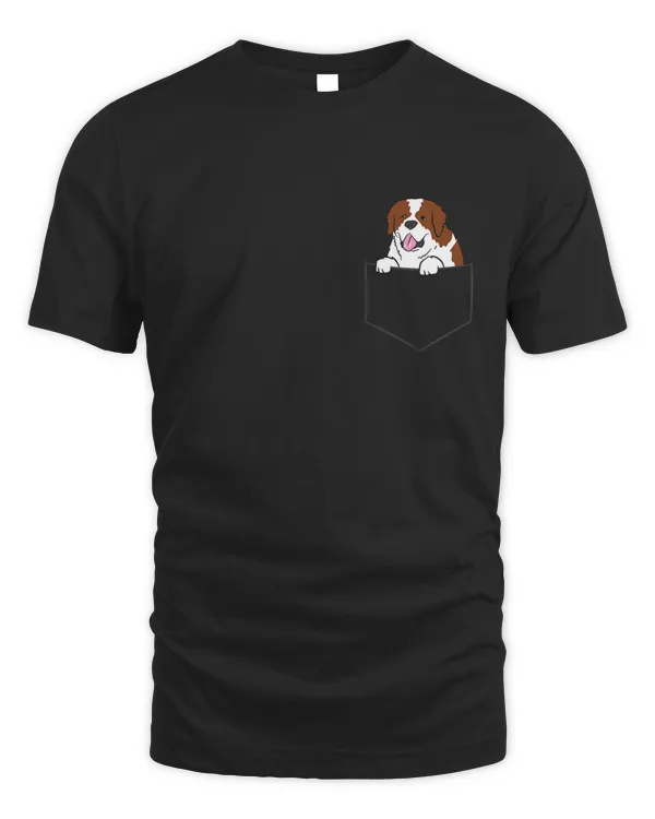 Funny Saint Bernard In Pocket Dog in a Pocket Saint Bernard T-Shirt