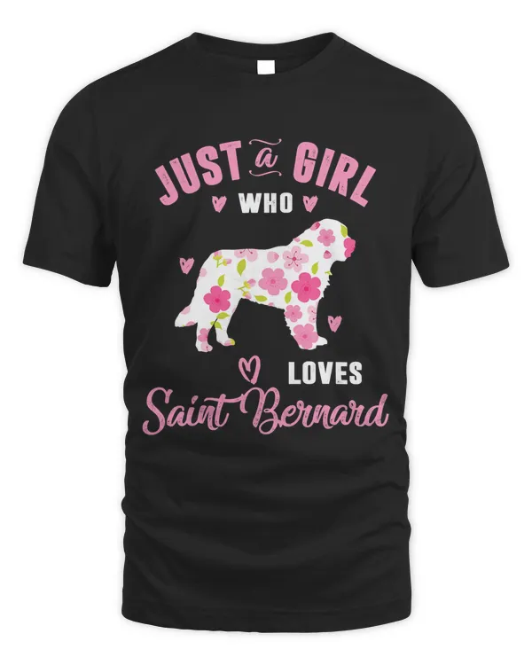 Just A Girl Who Loves Saint Bernard Shirts Women T-Shirt