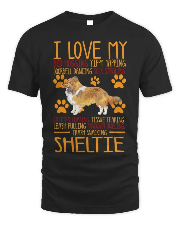 I Love My Sheltie T shirt Gift For Dog Lover Shirt