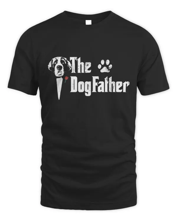 Mens The Dogfather Saint bernard Dog Dad Tshirt Father's Day Gif