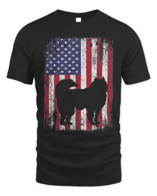 Patriotic Samoyed American Flag Dog Lover Gift T-Shirt