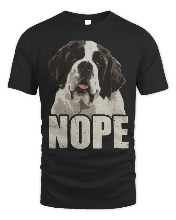 Nope Lazy St Bernard Dog Puppy Pet Animal Distressed Hoodie