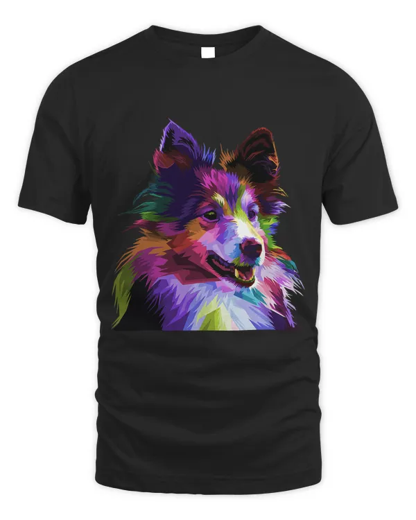 Sheltie Collie Colorful Pop Art Portrait for Dog Owners T-Shirt