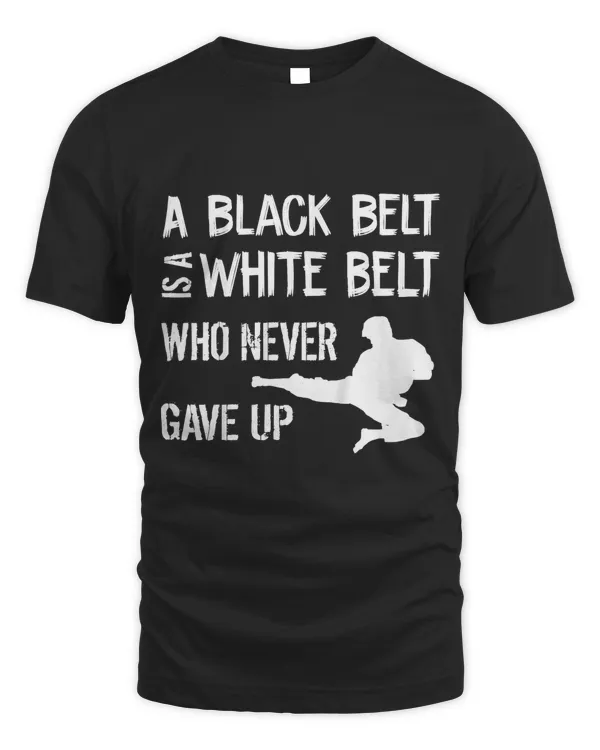 Kids Youth Black Belt Taekwondo Don't Give Up Motivation Tshirt