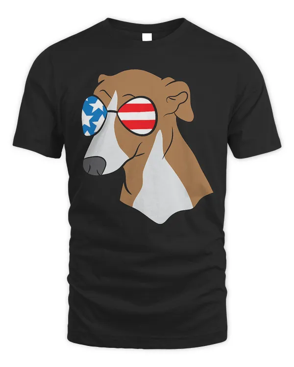 Greyhound Lover  Funny Gift Dog Mom Dad  USA Flag Design T-Shirt