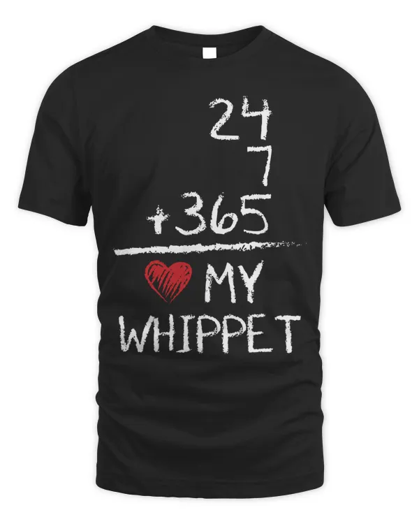 I Love My Dog 24 7 365 Whippet Long Sleeve T-Shirt