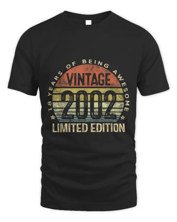 18 Year Old Gifts Vintage 2002 Limited Edition 18th Birthday T-Shirt