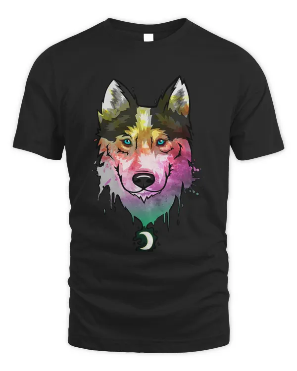 Blue Eyes Siberian Husky Watercolor Husky Water Color dog Sweatshirt