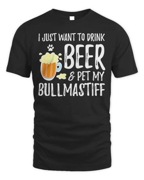 Beer and Bullmastiff Shirt Funny Dog Mom or Dog Dad Gift T-Shirt