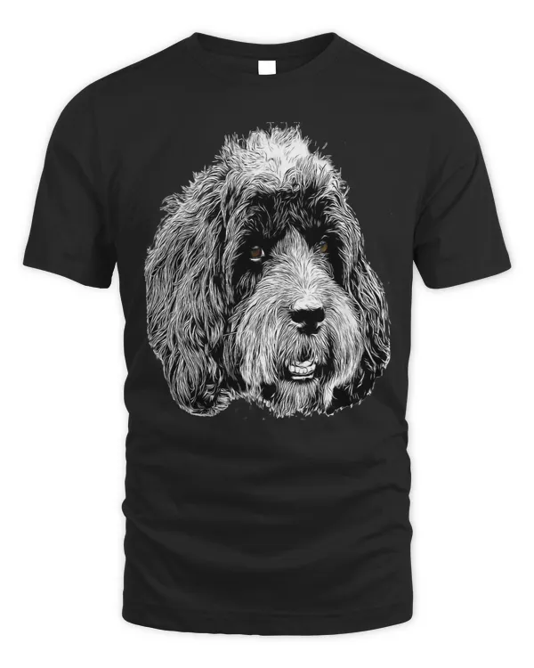 Back and White image of a Cockapoo, head only. T-Shirt