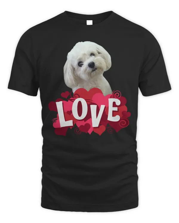 Maltese Dog Lover Puppy Owner Maltipoo Mix Fans Hearts Long Sleeve T-Shirt