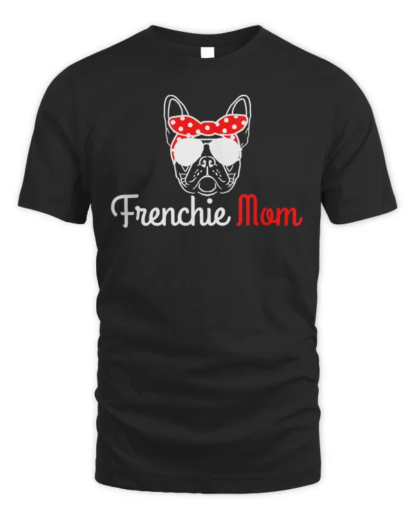 Womens Frenchie Mom Vintage Funny Cute Dog French Bulldog V-Neck T-Shirt