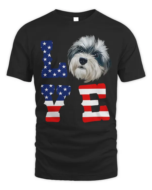 Dogs 365 Havanese Love Dog American Flag 4th of July USA T-Shirt