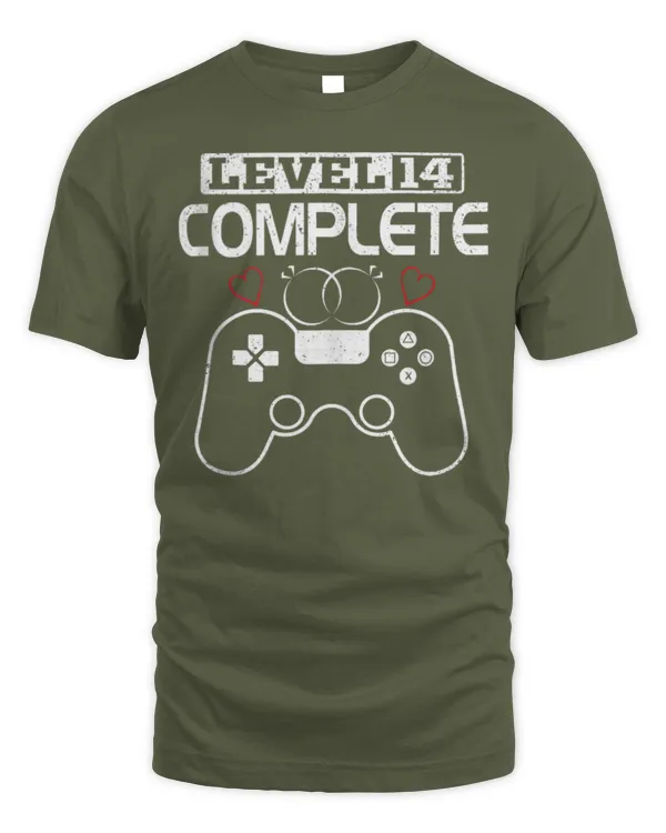 Level 14 Complete 14 Years Wedding Anniversary Video Gamer Tee - Unisex Standard T-Shirt Unisex Standard T-Shirt