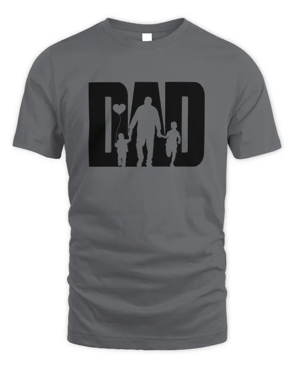 Dad With Children Shadow Figures, Father's Day T-Shirt, Cute Father'S Day T-Shirt, Perfect A Gift