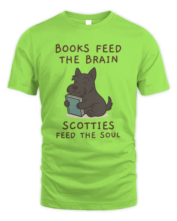 Books Feed The Brain Scotties Feed The Soul - Men's Standard T-Shirt Men's Standard T-Shirt