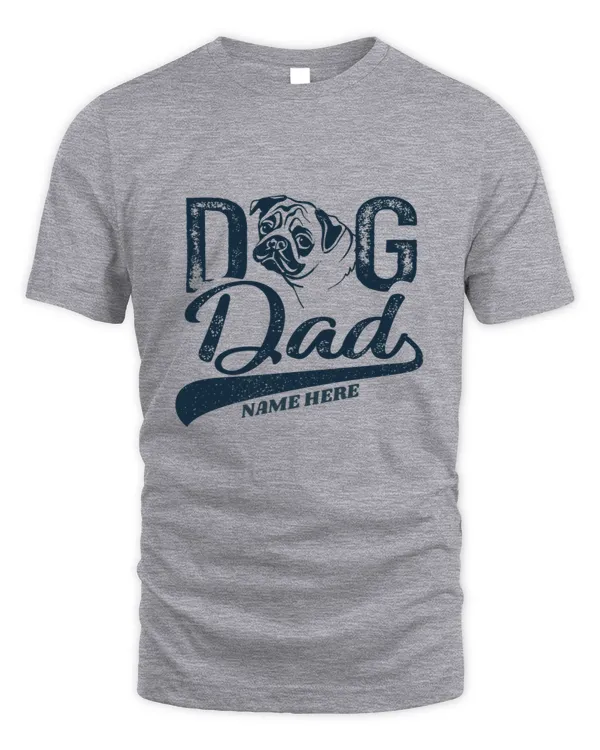 Personalized Pug Dad Dog Lovers Father's Day Vintage