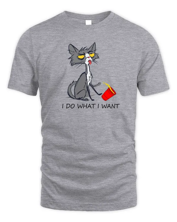 I Do What I Want Cat Coffee Cat Red Cup Funny Graphic