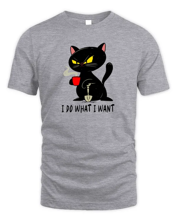 I Do What I Want Funny Black Cat With Cup Coffee Gifts