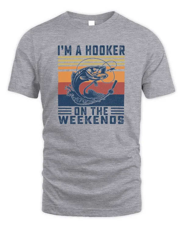 Funny Bass Fish Dad Hooker On Weekend Fishing