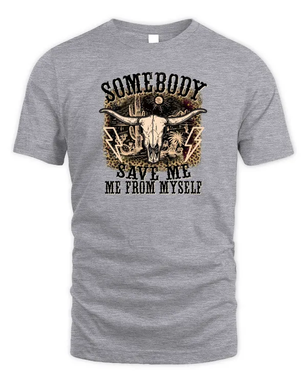 Vintage Somebody Save Me From Myself Floral Skull Retro
