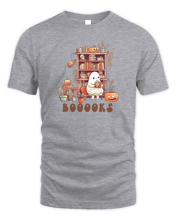 Ghost Reading Books Shirt, Halloween Reading Tee, Librarian Shirt, Librarian Halloween Shirt, Bookworm Gift, Teacher Halloween Tee, Boooooks