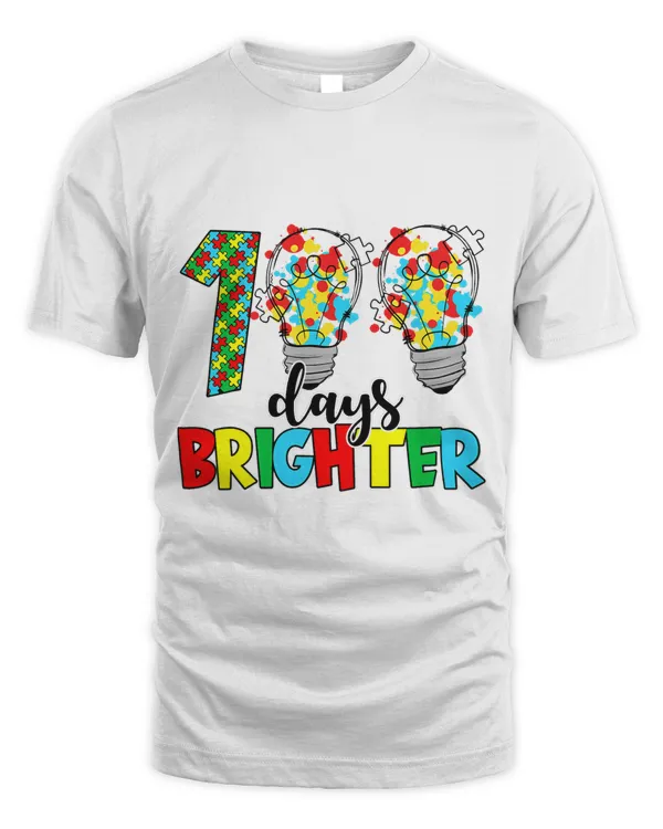 100 Days Brighter Autism Awareness Teacher 100th Days
