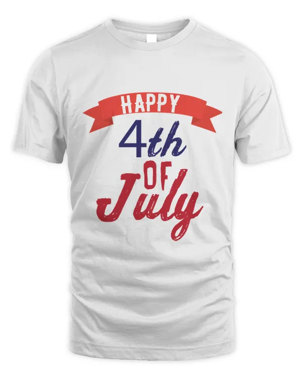 Happy 4th July Design America Print T-Shirt Tee
