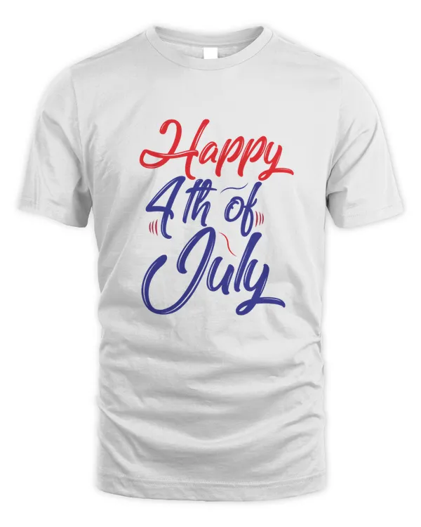 Happy 4th Of July America White T-Shirt Tee