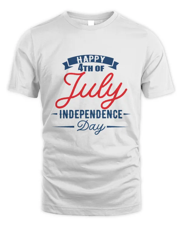 Happy 4th Of July Independence Day America Print T-Shirt Tee