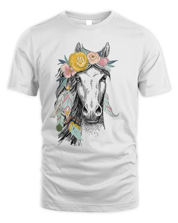 Cowgirls and Girls Who Love Horses Cute Hippy Boho Western T-Shirt