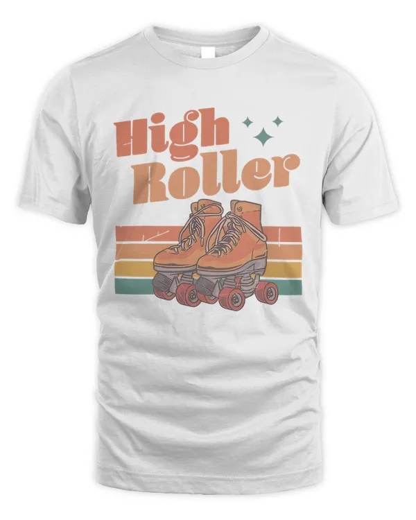Roller Skating retro t shirt, High Roller tee, Old School tee, Vintage roller derby shirt, Classic 1970's logo, Gift for her