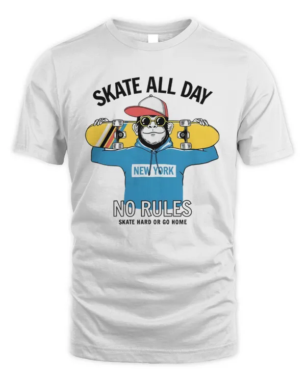 Skate All Day No Rules T Shirt