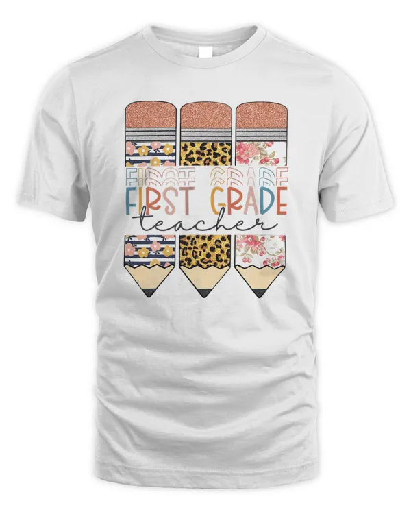 First Grade Teacher Funny Leopard Pencil Back To School