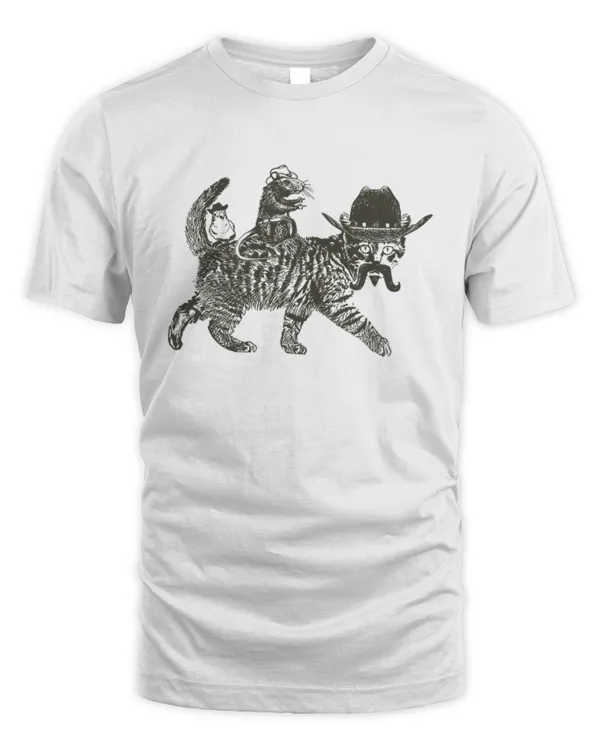 Cowboy Cat Tshirt, Funny Cat Shirt, Cute Cat Shirt, For Women, Men, Kids